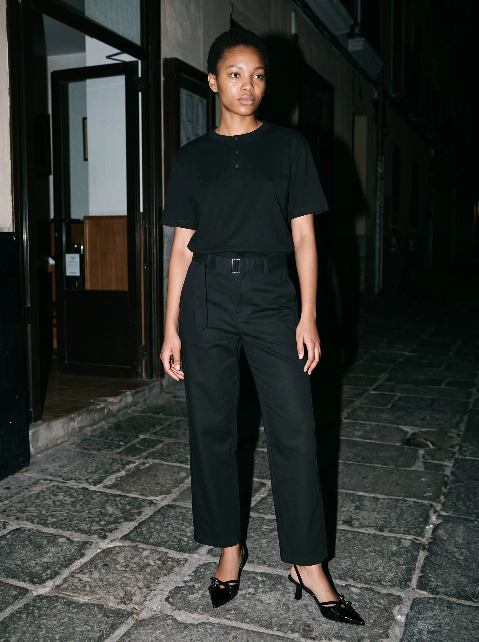 A model wearing The After Six Slingback by Marcel Afters, Autumn–Winter 2026.