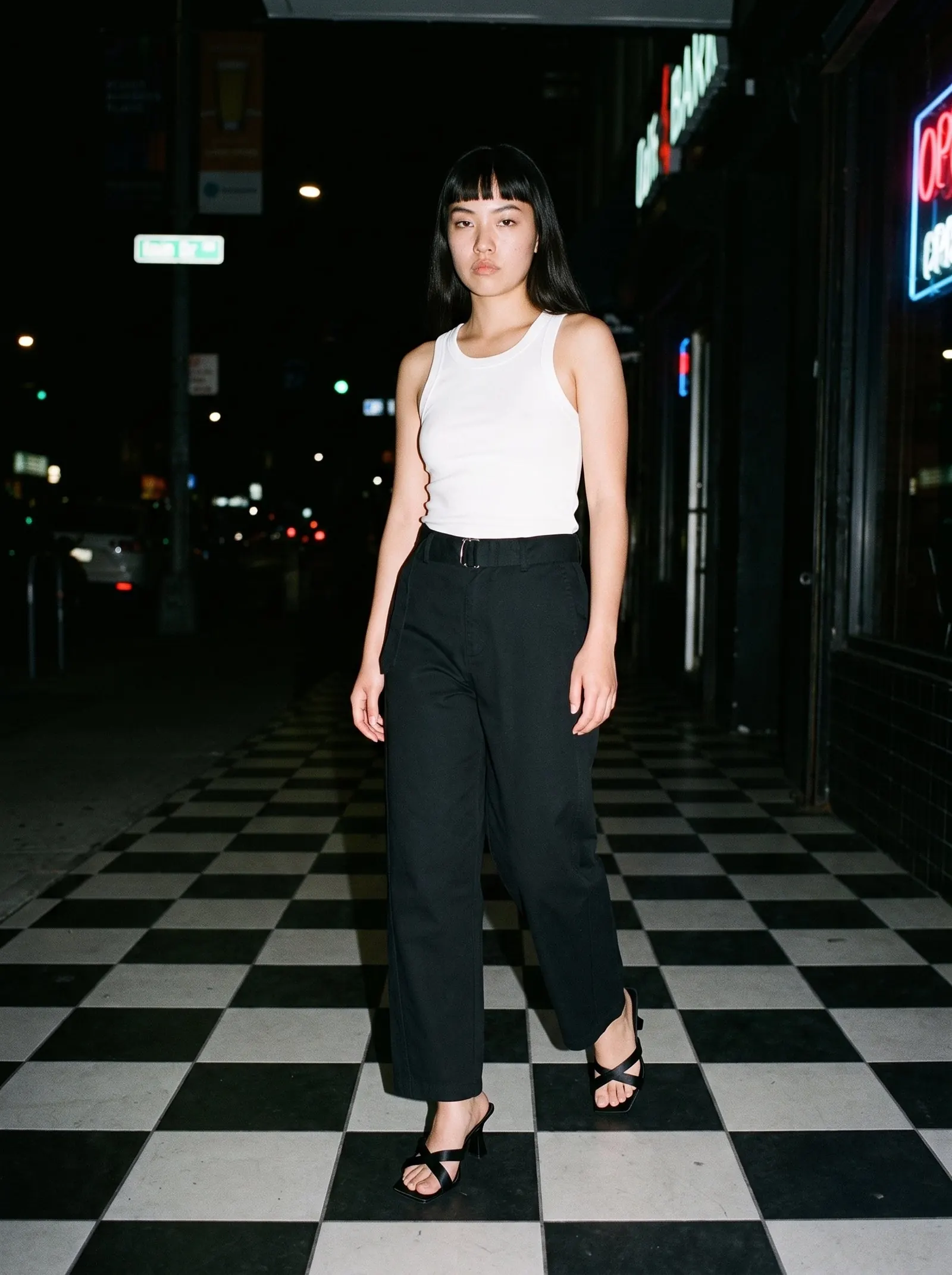 A model wearing The Crossroads Mule by Marcel Afters, Autumn–Winter 2026.
