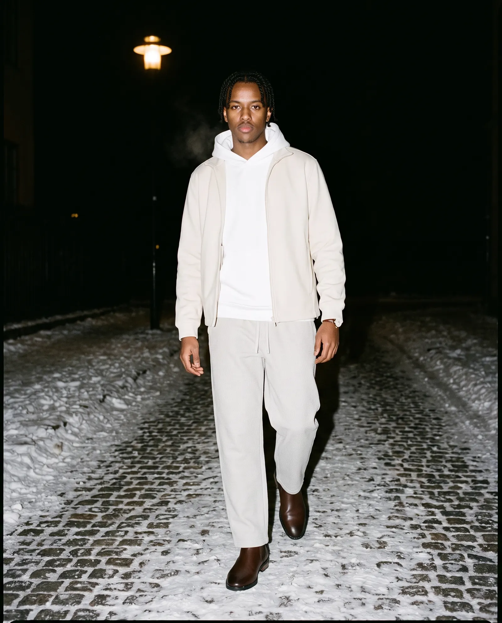 A model wearing The Last Train Chelsea Boot by Marcel Afters, Autumn–Winter 2026.