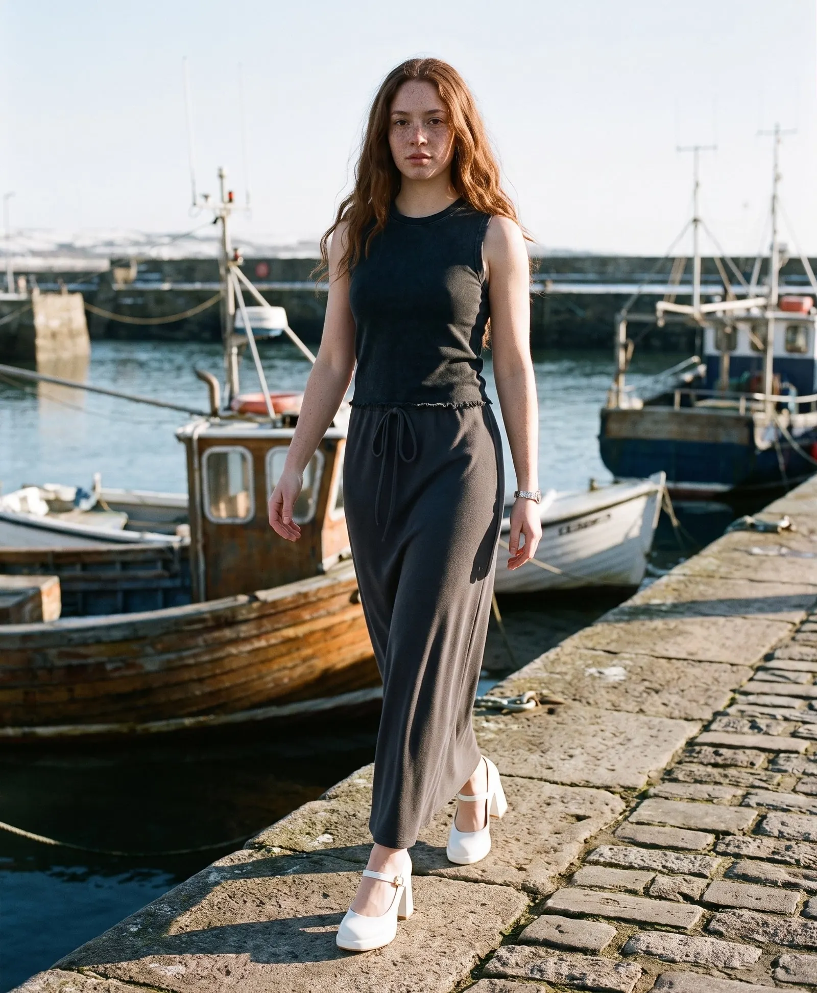 A model wearing The Lobby Date Mary Jane by Marcel Afters, Autumn–Winter 2026.